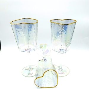 SET of 4!! ticktock viral heart shaped WINE glasses